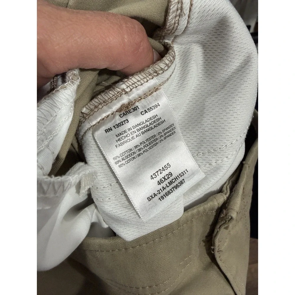 Lee Extreme Comfort MVP Mens 46x29 Khaki Straight Fit Stretch Chino Pants F160